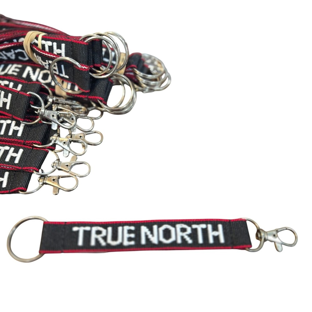 True North Keychain Embroidered Double Sided Keyring Fob